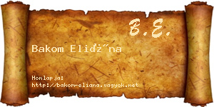Bakom Eliána névjegykártya